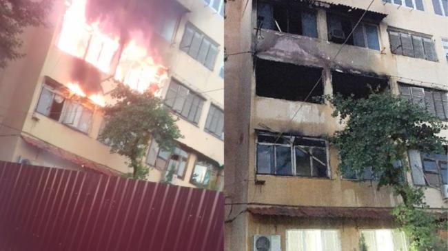 В столице произошел сильный пожар в одной из квартир многоэтажного дома (видео)