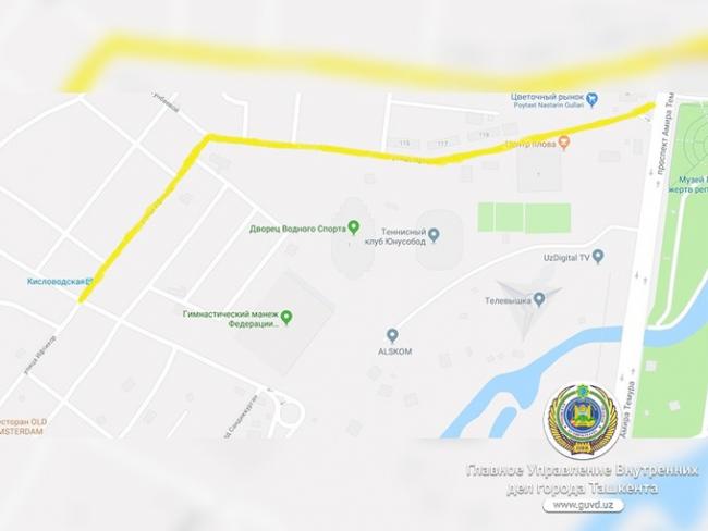 В связи с проведением вступительных экзаменов в вузы,1 августа будут закрыты ряд улиц Ташкента