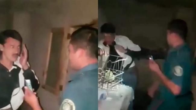 Видео: Правоохранитель избил мужчину за интимную близость с женщиной в пекарне