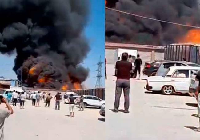 Видео: В одном из крупнейших рынков Ташкента произошел пожар
