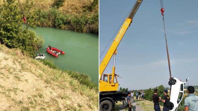 В Ташкентской области женщина уснула за рулем и вылетела в канал