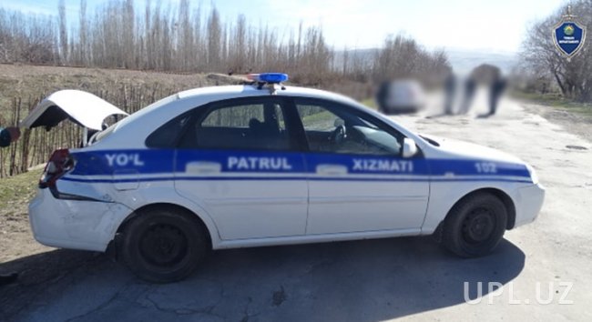 В Ташкентской области подростки столкнулись на угнанном Дамасе с автомобилем сотрудника ДПС