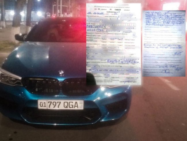 В Ташкенте оштрафован водитель BMW за ночной дрифт
