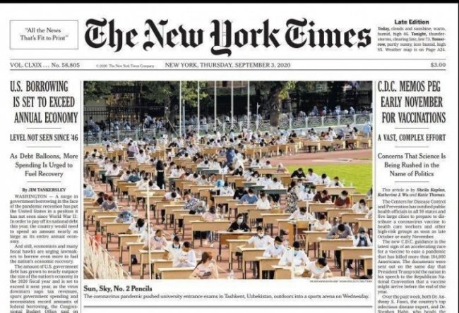Издание The New York Times опубликовало статью об экзаменах в Узбекистане