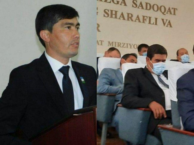 Коллеги хокима Шафирканского района уснули во время его выступления