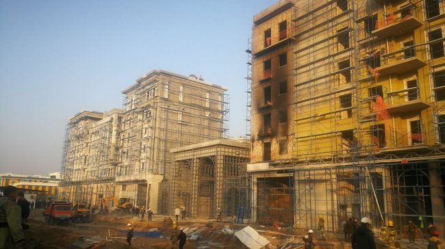 Стали известны подробности пожара в одном из строящих зданий Tashkent city
