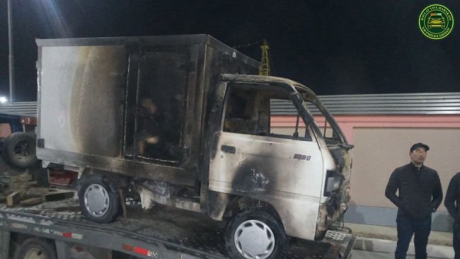 В Ташкентской области автомобиль «Лабо» сгорел на газовой заправке