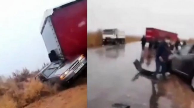 Видео: В Навоийской области произошло ДТП с участием нескольких автомобилей