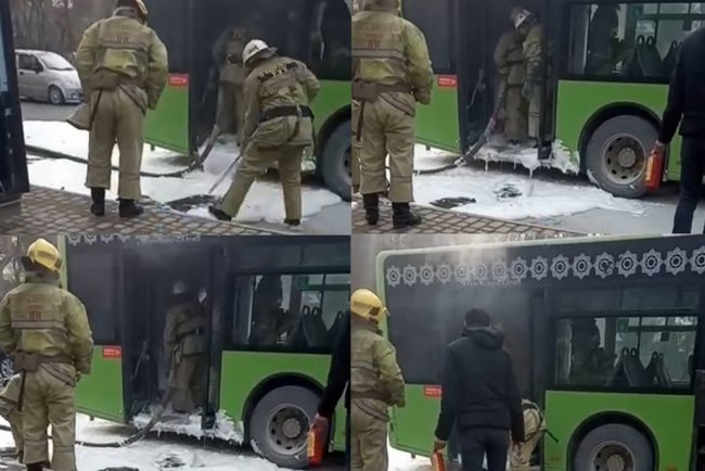В Ташкенте вновь загорелся пассажирский автобус