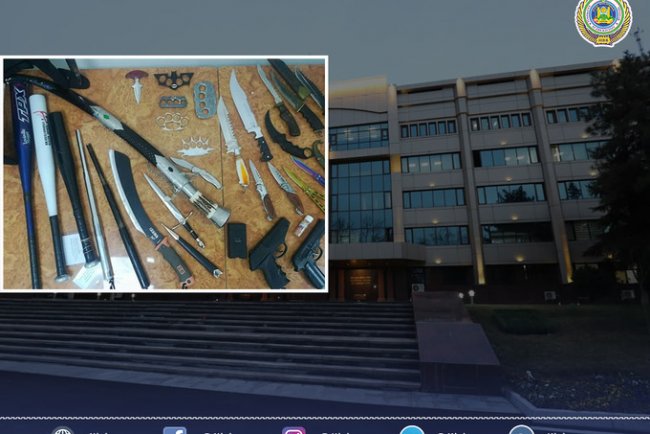 В ГУВД рассказали, сколько случаев ношения холодного оружия было зафиксировано в Ташкенте за январь