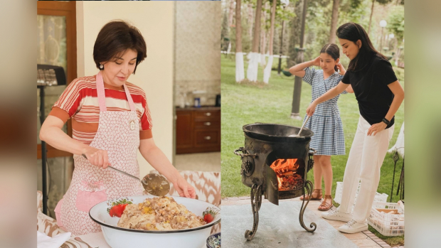 Саида Мирзиёева поделилась фотографиями, как ее мама готовит