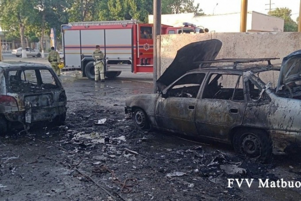 На газозаправочной станции в Джизаке произошёл пожар