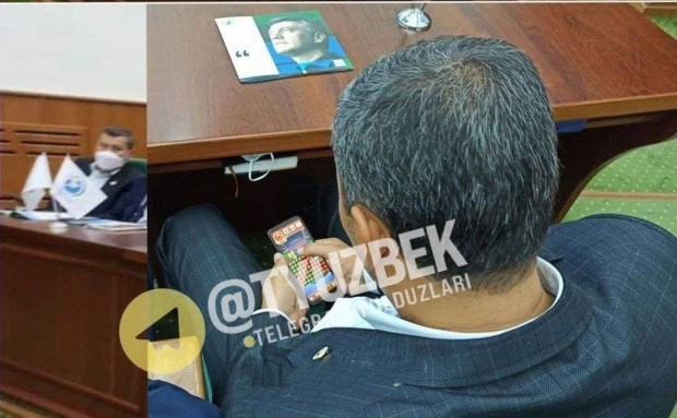 Глава управления антимонопольного комитета играл в игры на телефоне во время выступления Алишера Кадырова