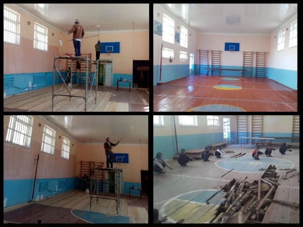 В Кашкадарьинской области отремонтировали скандальный спортзал школы