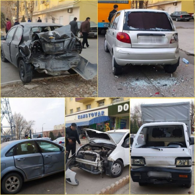 В Ташкенте произошло крупное ДТП с участием восьми авто