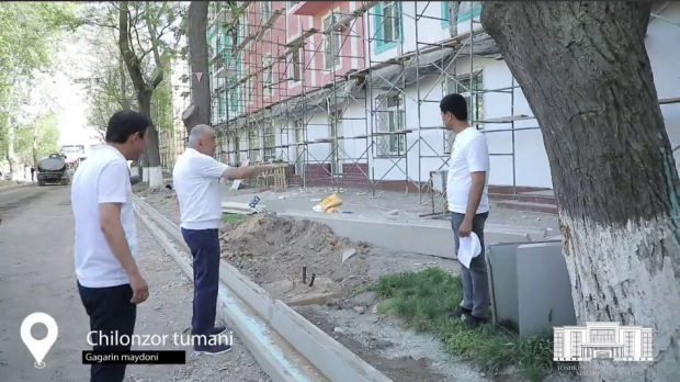 Жахонгир Артыкходжаев ознакомился с ходом работ по благоустройству Ташкента