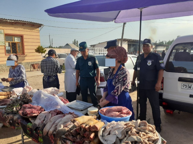 На рынке Сурхандарьинской области выявлено 120кг непригодного к употреблению мяса
