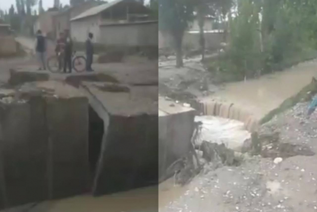 В Наманганской области обрушился мост, соединявший две махалли
