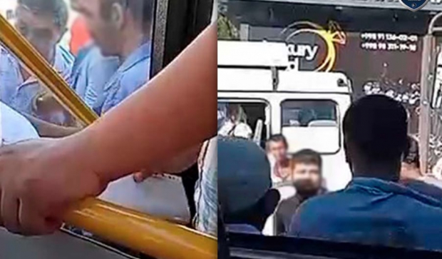 В Ташкенте пассажиры разнимали водителей автобуса, которые устроили драку на остановке