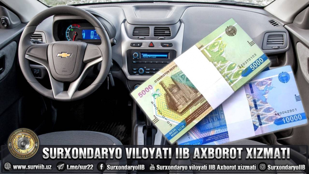В Сурхандарьинской области девушка украла деньги из автомобиля