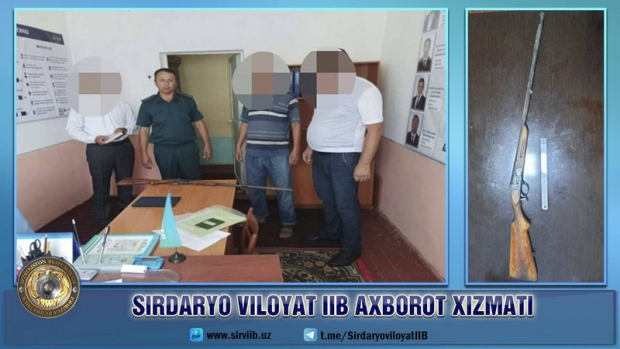 В Сырдарьинской области выявлен очередной случай незаконного хранения огнестрельного оружия