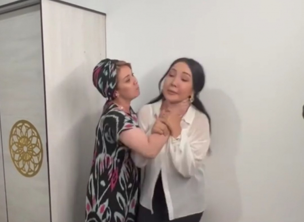 Во время съемок узбекские актрисы устроили разборки — видео