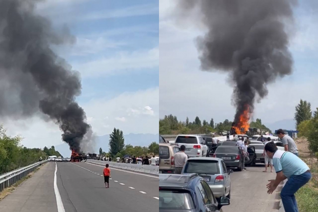 В Ташкентской области произошло ДТП с участием грузовика