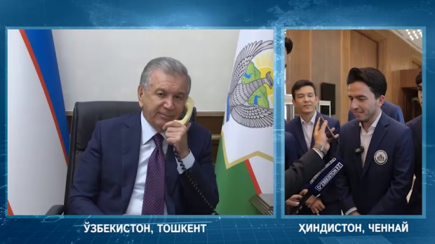 Шавкат Мирзиёев по телефону поздравил шахматистов сборной Узбекистана