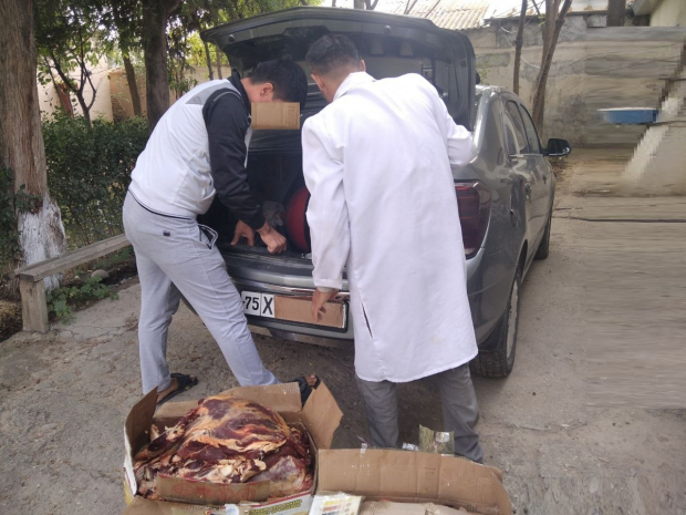 Пресечена перевозка непригодного мяса из Денау в Ташкент