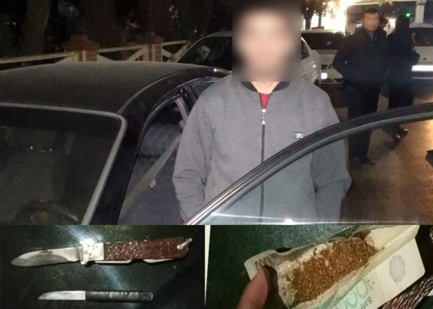 В Ташкенте сотрудники ДПС обнаружили в салоне автомобиля «Lacetti» ножи и наркотики