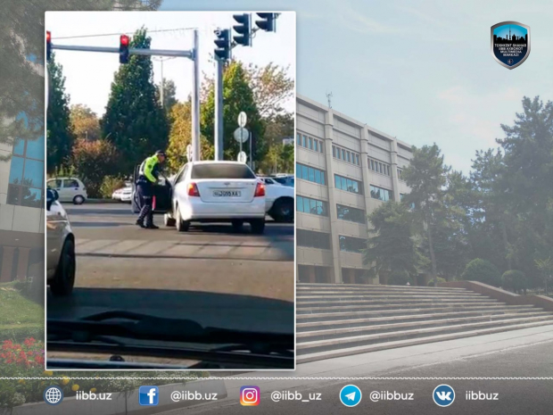В Ташкенте сотрудник ДПС применил силу к водителю из-за оскорбления его матери