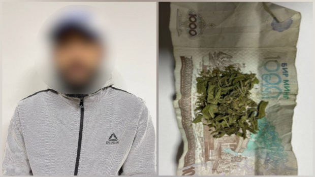 В Бектемирском районе сотрудники ДПС выявили наркотические вещества завёрнутые в банкноту