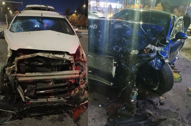 Автомобили «KIA» и «Spark» столкнулись на перекрёстке в Алмазарском районе