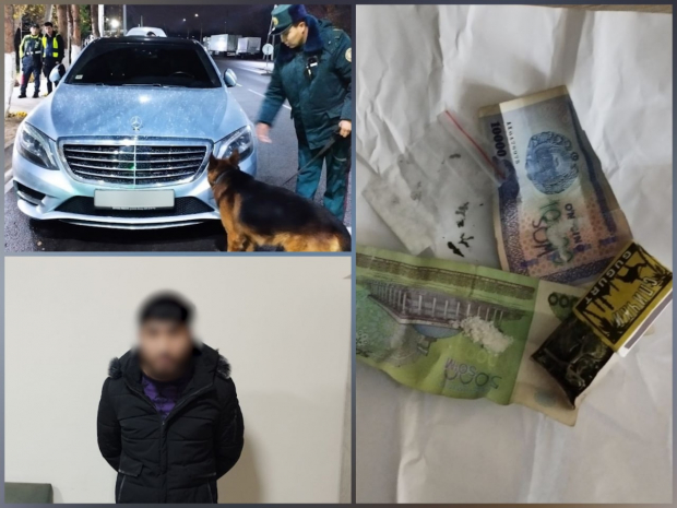 В Ташкенте у водителя «Mercedes-Benz» выявили наркотические вещества