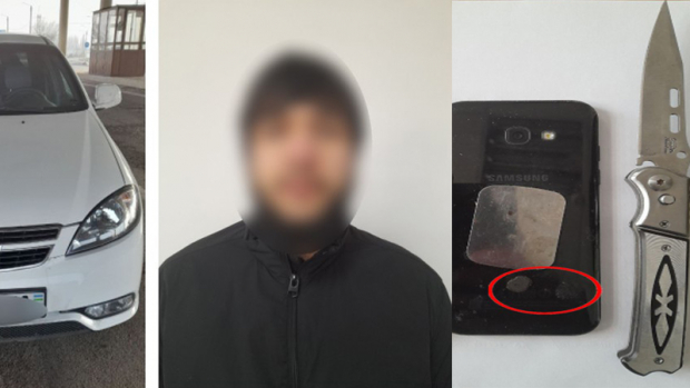 В Ташкенте сотрудники ДПС выявили у пассажира «Lacetti» нож и наркотики