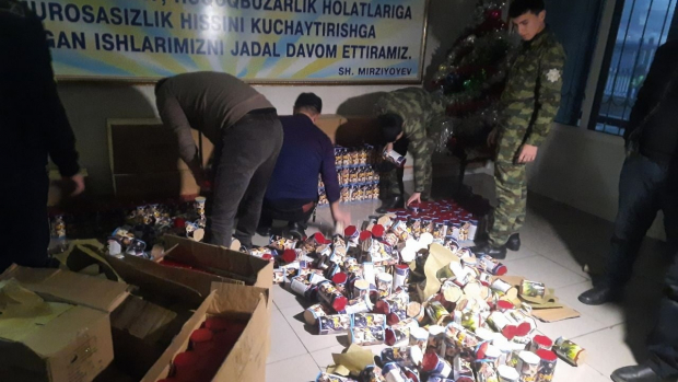 В Андижанской области пресечена перевозка крупной партии пиротехнических изделий