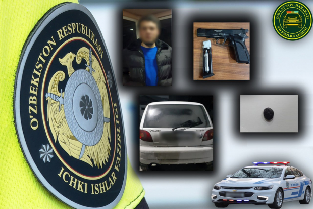 В Ташкенте у пассажира автомобиля «Matiz» выявили пистолет и наркотики