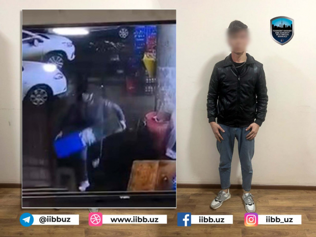 В Алмазарском районе 20-летний гражданин украл ящик с пожертвованиями - видео