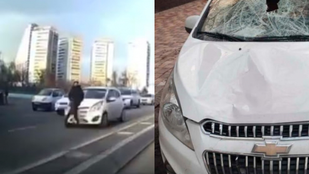В Ташкенте водитель на большой скорости сбил перебегавшего дорогу пешехода — видео