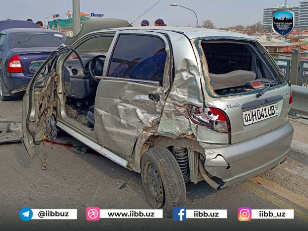 В Ташкенте в результате ДТП погибли два пассажира автомобиля «Matiz»