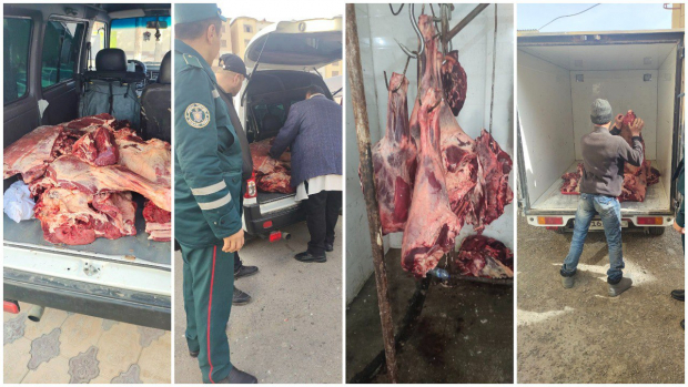 На центральном дехканском рынке Навои пытались продать 220кг непригодного к употреблению мяса