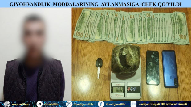 В Андижане мужчина пытался сбыть наркотические вещества за 8,6 тыс. долларов