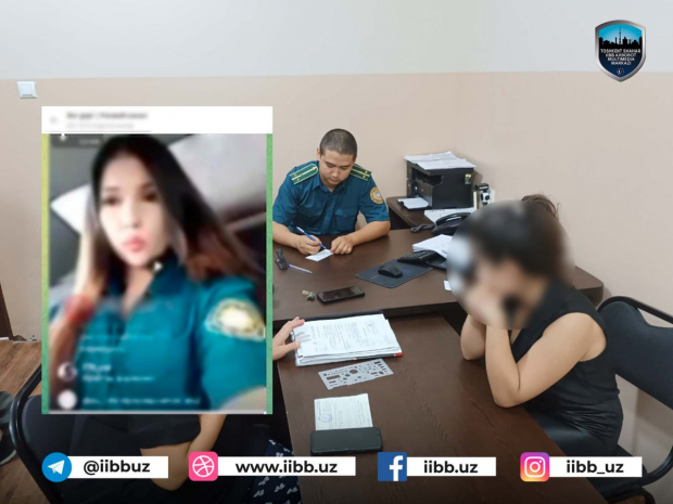 В Ташкенте несовершеннолетняя школьница надела форму сотрудника ОВД и нецензурно выражалась - видео