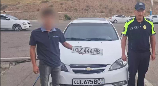 На перевале «Камчик» задержан мужчина, который украл в Ташкенте красивые номера с автомобиля «Malibu»
