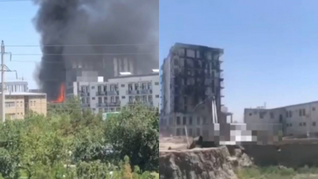 В одной из новостроек Бухары произошёл пожар