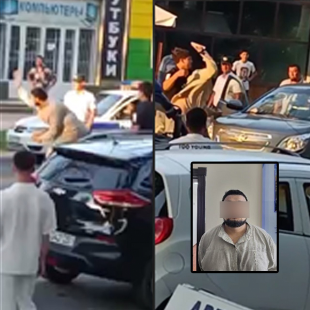 В Фергане мужчина кирпичом напал на водителя Яндекс такси и изуродовал ему авто — видео