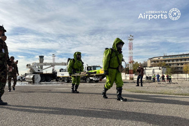 В международном аэропорту «Ташкент» проведены плановые тактико-специальные учения
