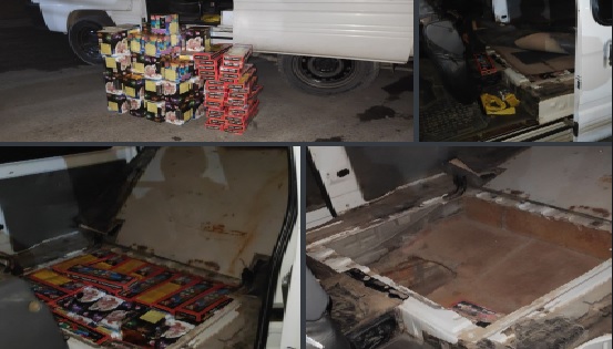 В Фергане сотрудники таможни пресекли контрабанду пиротехники, спрятанной в автомобиле «DAMAS»