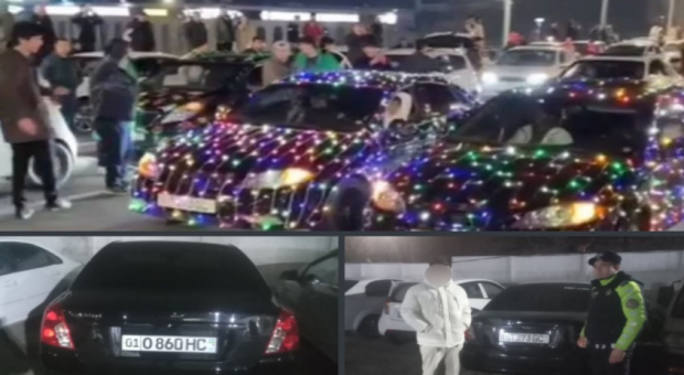 В Ташкенте за незаконную установку гирлянд на кузов автомобиля наказали двух водителей