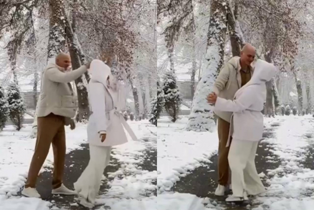 Узбекская певица Муниса Ризаева станцевала романтический вальс с мужем — видео